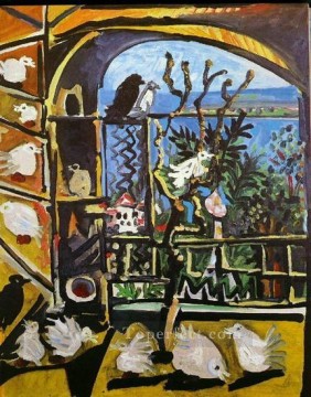 El taller de las palomas I 1957 Pablo Picasso Pinturas al óleo